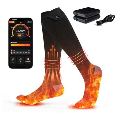 Heated Socks, Electric Heated Socks for Men Women, Electric Heated Foot Warmer, Rechargeable Heated...