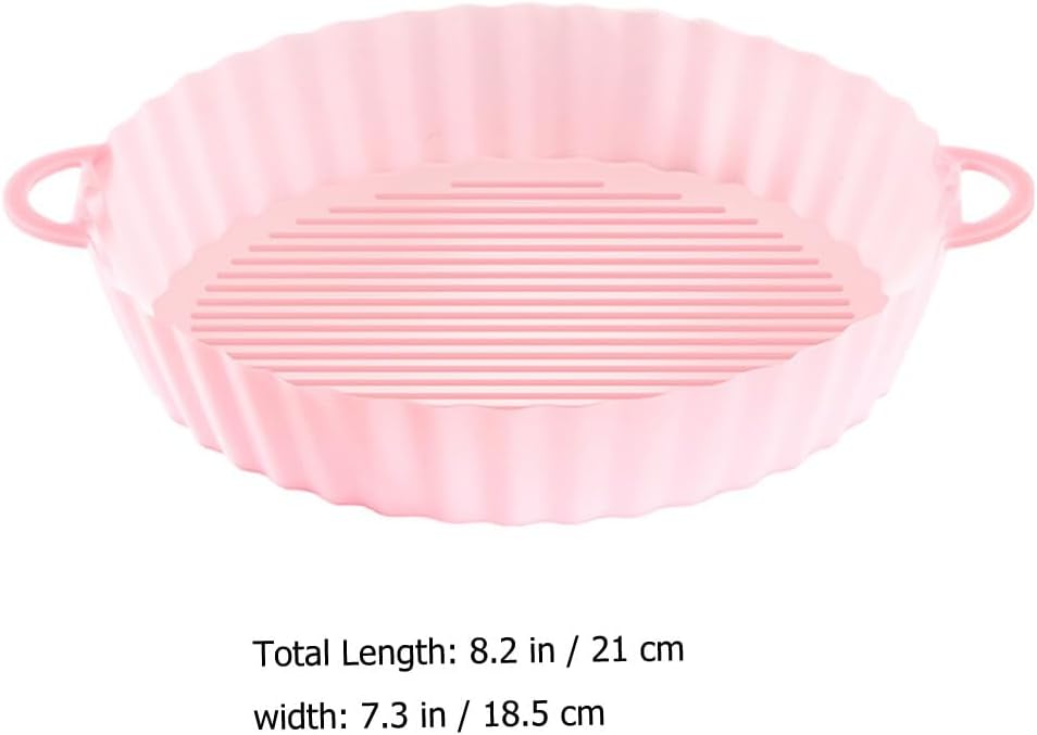 Ciieeo Air Fryer Silicone Pot Liner Reusable Non-Stick Air Fryer Accessory 8.26X7.28X1.57 Inch Heat Resistant Baking Mat for Easy Cleaning and Food Protection