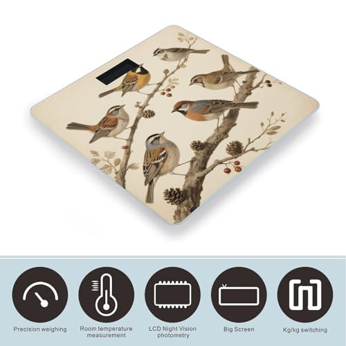 Báscula de baño digital Vintage Bird LCD 400 lb miniatura 3