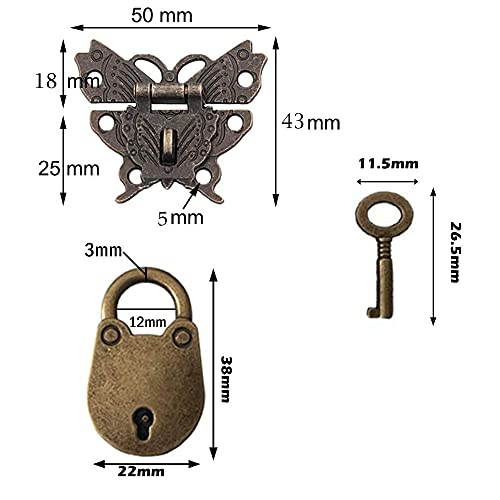 Juliyeh de Retro Mariposa Pestillo Butterfly Latch, Antique Bronze - Image 2
