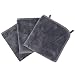 KinHwa Microfiber Face Cloths Ultra Soft Makeup Remover Cloths Chemical Free Washcloths for Face Reusable with Soft Binding 12inch x 12inch 3 Pack Gray