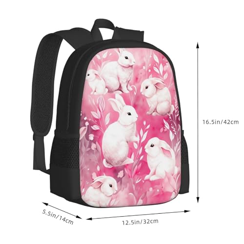 Mochila rosa de conejito de 16,5 pulgadas para el día a día 2