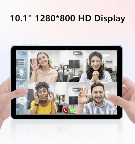 Image of ECOPAD 10.1 Inch Tablet, Android 15 Tablets 12GB(4+8) RAM / 64GB ROM / 1TB SD Card Expansion, 1280x800 IPS HD Touchscreen, 6000mAh Battery, Bluetooth 5.0, Dual Cameras, GMS, Dual Band WiFi, Blue