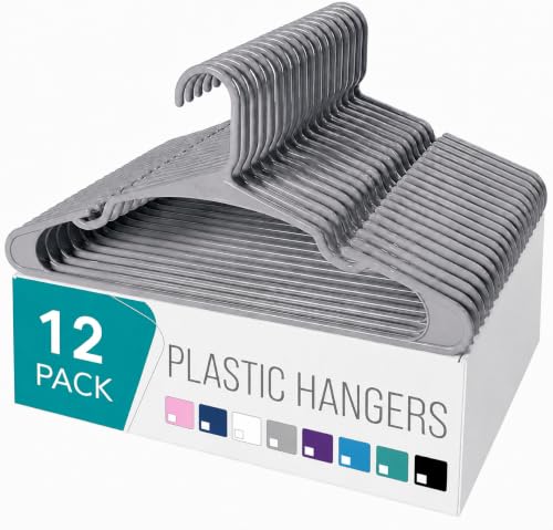 Image of Golden Bird Pack of 12 Premium Plastic Hanger Clothes Hangers for Hanging, Elevate Your Wardrobe Organization Space Saving Clothes Hangers for Wardrobe Ultra Slim Closet Hangers for Shirts,Pants