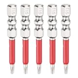 QUARKZMAN TT15 Torx Schraubendreherbits 1/4" Sechskantschaft 2" (50mm) Lang Magnetisch Manipulationssicher 6-Punkt Stern Bohrbits S2 Stahl Industrielle Kraftschraubendreher Mit Lochspitze