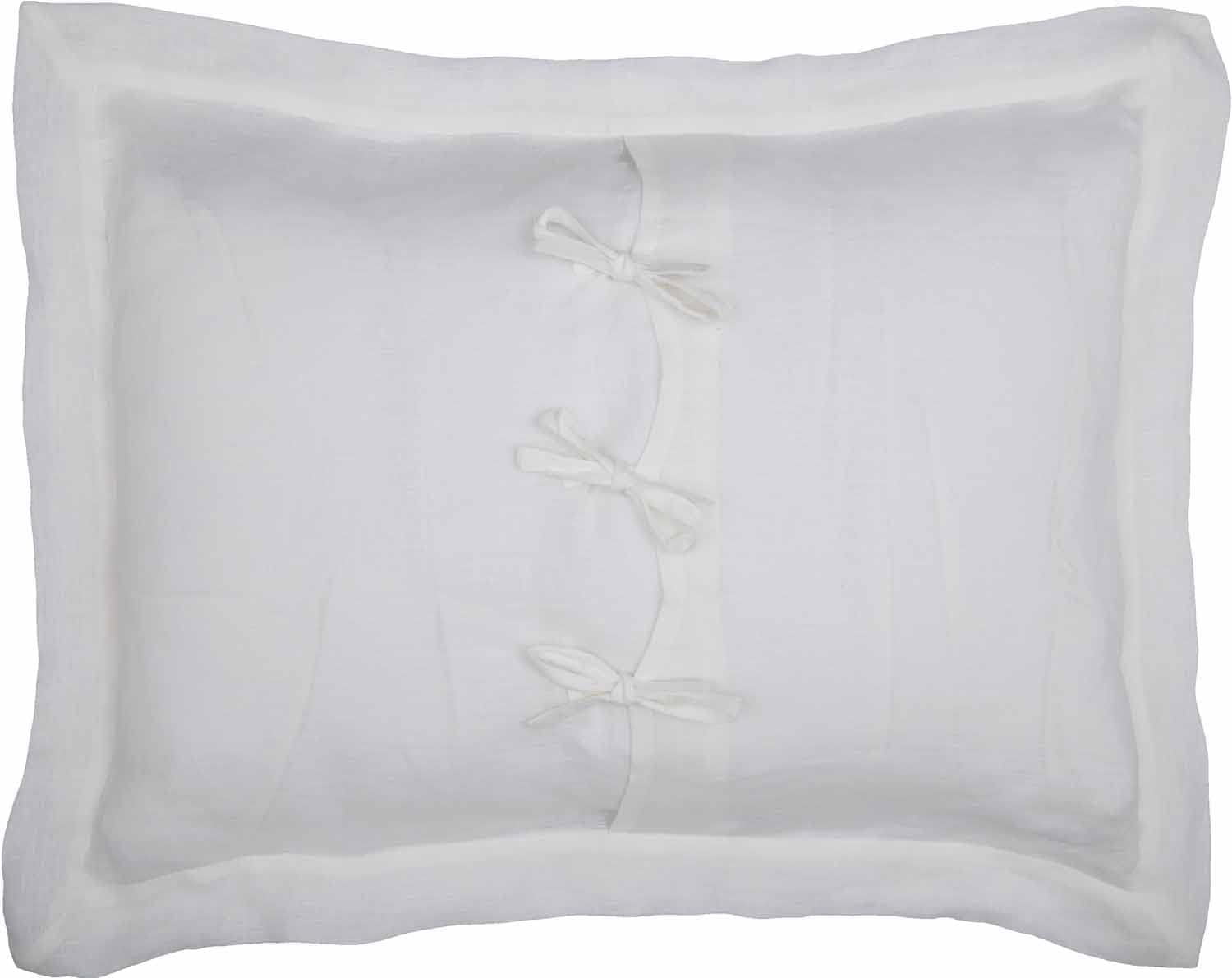 Piper Classics Provincial Linen White King Size Pillow Case, Set of 2 Pillowcases, 21" W x 37" Plus 14" Extra Long Luxurious Ruffle, 100% Linen Bedding