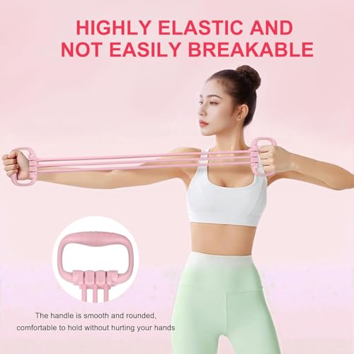 Image of Figure 8 Resistance Band for Women | Chest Expander with Handles, Heavy Duty 6-Tension Puller, Full Body Workout, Arms, Chest, Back, Legs