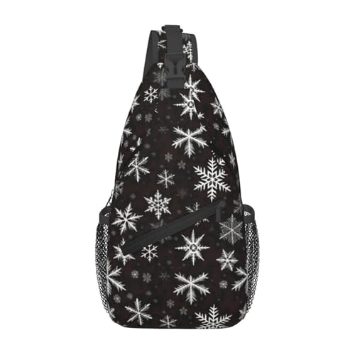 Bolso cruzado negro con símbolos para senderismo y uso diario miniatura 1