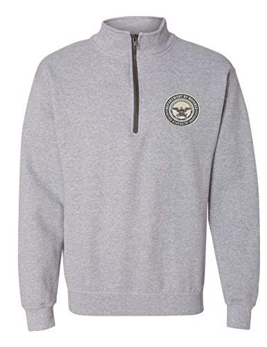 ALLNTRENDS Department of Defense Zip Collar Sweatshirt Adult Embroidered Dod Top
