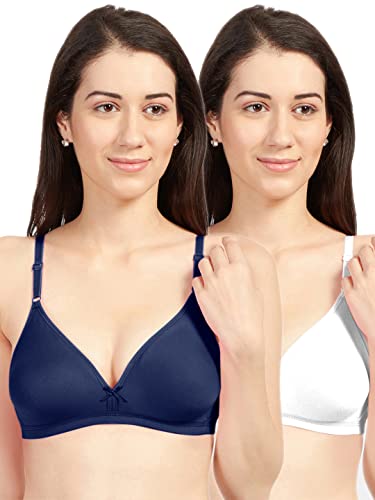 Image of SONARI Omania Womens Non-Padded Cotton Polyester Bras - Solid, Non-Wired, Medium Coverage, Hand Washable (Pack of 2)