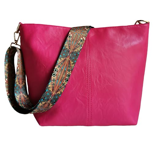 Image of Fashion Hobo Bags for Women Vegan Leather Crossbody Bag with Guitar Strap Shoulder Purses and Handbags
