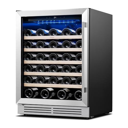 Yeego 24 Inch Wine Fridge 52 Bottle Wine Cooler with Left-Hinged