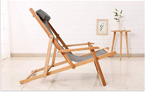 Chaise longue inclinable en orme de style noble pour balcon élégant