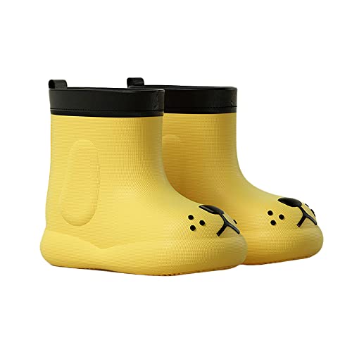 JadeRich Toddler Kids Easy On Waterproof Rain Boots Lightweight Rainboots for Baby Boys Girls