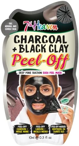 7th Heaven Charcoal and Black Clay Easy Peel-Off Face Mask to Deeply Cleanse Pores