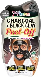7th Heaven Charcoal and Black Clay Easy Peel-Off Face Mask to Deeply Cleanse Pores