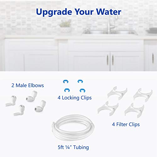 Image of Express Water Filter Upgrade Kit for Reverse Osmosis and Under Sink Water Filtration System - Add a New Filtration Stage to Your System - Includes Adapters for inch Threaded and Quick Connect Filters