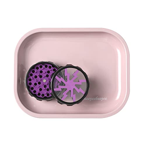 Cute Small Mini Pink Rolling Tray, Premium Metal Rolling Tray With Pvc Soft Magnetic Lid, Perfect Storage For Home Or On-The-Go, 7" X 5.5" #TOP5