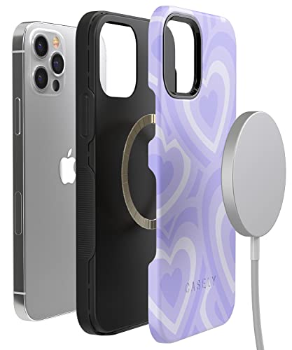 Casely Iphone 12/12 Pro Case | Compatible With Magsafe | Love Song | Lavender Heart Case #TOP3