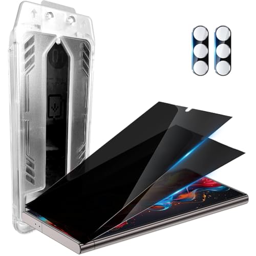 CYCFAIML for Samsung Galaxy S25 Screen Protector Privacy Tempered Glass with Camera Lens Accessories and [Auto Dust Install] Frame [Case Friendly] Anti Scratch Bubble Free for Samsung Galaxy S25