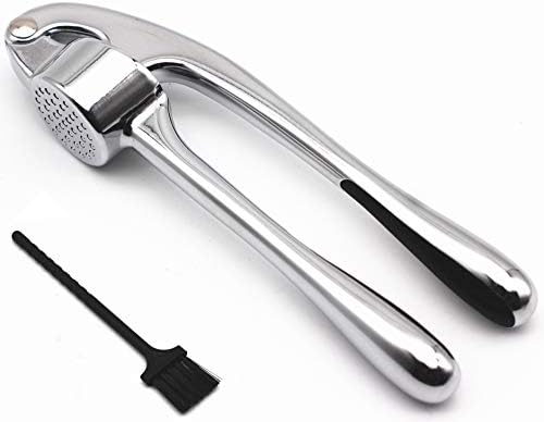 Jinshine Garlic Press Mincer Garlic Crusher, Garlic Crusher with Cleaning Brush, Use Garlic Press Save Without Peeling, Easy Squeeze, Rust Proof,Dishwasher Safe, JS2001