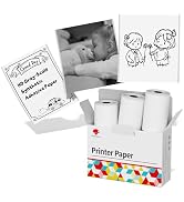 Phomemo HD Gray-Scale Synthetic Adhesive Thermal Paper, 3-Rolls, 50mm x 3m | Glossy Printable Sti...