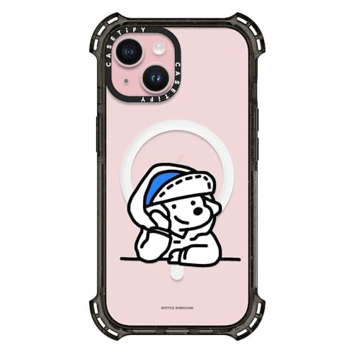 CASETiFY �o�E���X MagSafe�Ή� iPhone 15 �P�[�X [MIL�K�i���� (6x MIL-STD-810G) / 6.5m����̗����������N���A / MagSafe �ɑΉ�] - mini JOHN (Lover) - �N���A�u���b�N