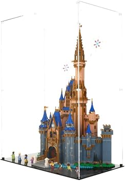 Display Case compatible with Lego 43222 Disney Castle, (Clear Back Panel)