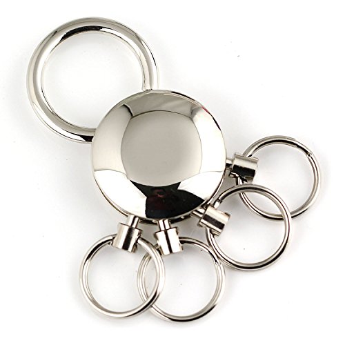 Langdy Acero Inoxidable de liberación rápida de Llave-Anillo, Desmontables Independientes pequeños bucles Pantalones Hebilla Ronda Colgantes Llavero de la Cadena