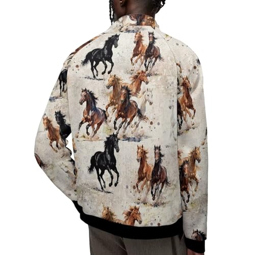 Image of Men's Lightweight Jackets Casual Full Zip Fleece Jacket Men Coats Fashion Long Sleeve Sweatshirt