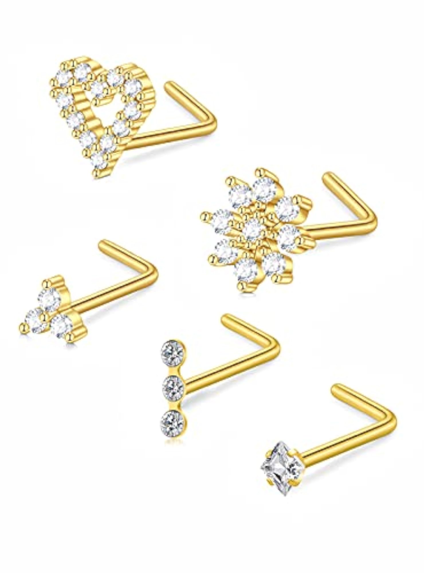 20g Nose Stud Diamond Nose Rings Stud for Women, Surgical Steel