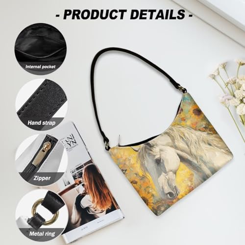 Image of Handbag for Women Leather Underam Shoulder Bag with Zipper Fashion Work Purse Waterproof Travel Wallet