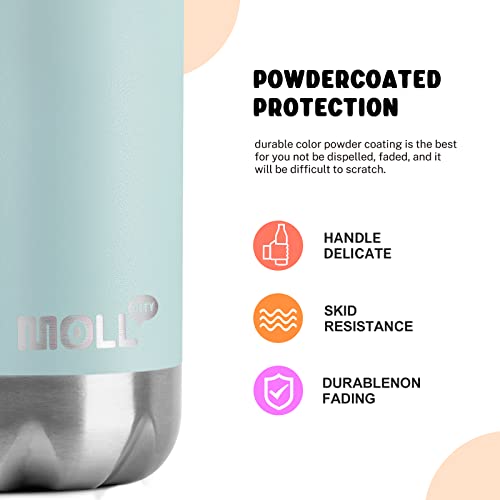 Mollcity 12 Oz Water Bottle, Kids Water Bottle For School-Small Stainless Steel Vacuum Insulated Water Bottles-Leak Proof For Boys Girls(Baby Blue) #TOP5