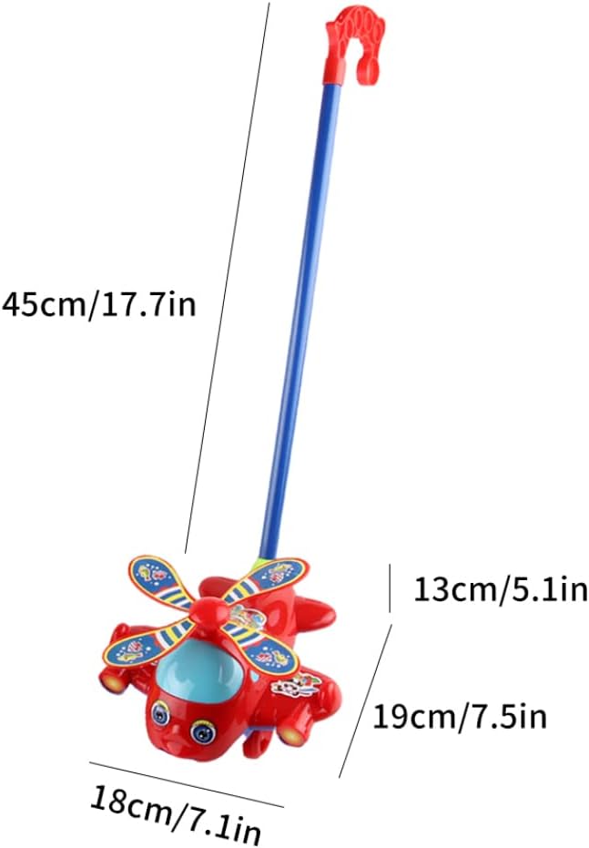 Push Airplane Toy, Push Along Toys Baby Pushing Airplane Toy with Long Handle Walking for Toddlers for Daily Use
