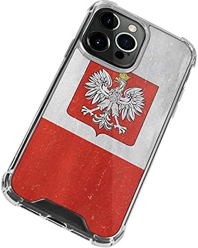 Skinit Clear Phone Case Compatible with iPhone 13 Pro - Poland Flag Distressed Design