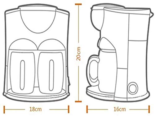 LKNJLL Multi Heißgetränkemaschine, Haushalt Drip Automatische Tee-Maschine Kleine Mini Doppel Cup Kaffeemaschine – Bild 4