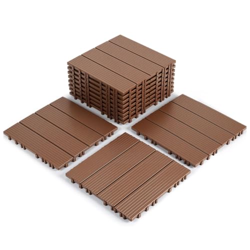 Baldosas de madera autodrenantes de 2 m² con resistencia de 450 kg para balcones de tráfico continuo