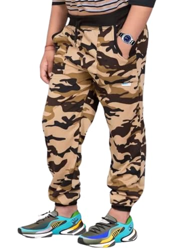 Image of Kids Boys and Girls Cotton 2 Side Pocket Army Print Regular Fit Ankle Length Track Pant Lower.