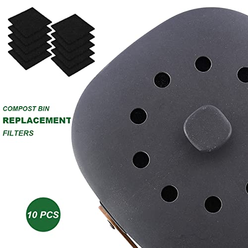 10 Pack Square Compost Bin Filters Spare Activated Carbon Filter Sheets For Indoor Kitchen Compost Bucket Countertop And Recycle Bin (5 Inches) #TOP7