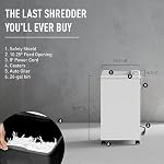 Ideal. 2604 Continuous Operation Cross-Cut Centralized Office Paper, Staple, Paper Clip, Credit Card, CD, DVD Shredder with Automatic Oiler, 14 to 16 Sheet Feed Capacity, 26 gal Bin | P5 cross cut shredder with automatic oiler for 6 to 8 users with 1
