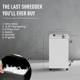 ideal. 2604 High Security Super Micro-Cut Centralized Office Paper Shredder with Automatic Oiler, Continuous Operation , 6–8 Sheet Feed Capacity, 26 Gallon Bin, 1 Horsepower Motor, P-7 Security Level