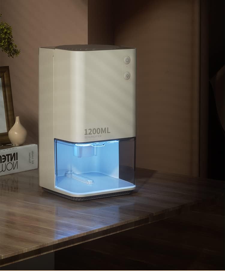 Dehumidifiers, Small Dehumidifier, Ultra Quiet Dehumidifier with Night Lights, Dehumidifier for Basement, Home, Bedroom, Bathroom, 40 OZ(1200ml), 50-320 sq.ft (Morandi Yellow)