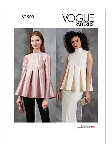 Vogue Patterns V1909A - Camiseta para mujer (talla S-M-L-XL-XXL)