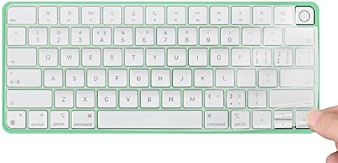 Keyboard Cover Skin for 2021 Apple iMac 24 inch Magic Keyboard with Touch ID, iMac 24 inch 2021 Accessories, Ultra Thin TPU Apple iMac 24 inch A2449 Waterproof Keyboard Protector-Clear/Transparent