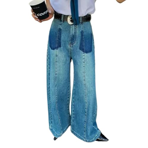 Spring and Autumn Retro American Gradient Street Jeans, Spicy Girl Street Loose Straight Leg Pants, Gothic Hip-hop