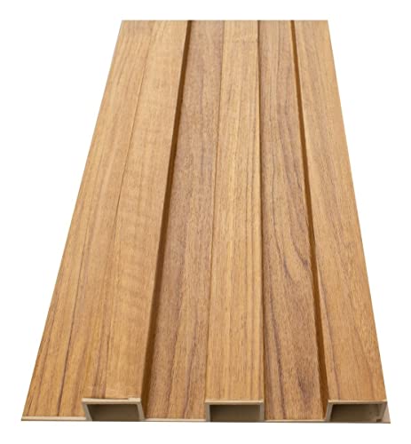 La Mejor review de Muros decorativos para sala favoritos de las personas. 31 JAUZ IMPROVEMENT Lambrin Decorativo Panel Wpc Acanalado Amplio Interiores Sala de Estar, Restaurante 3 Piezas de 96x15cm (Mod. 1482 Natural)