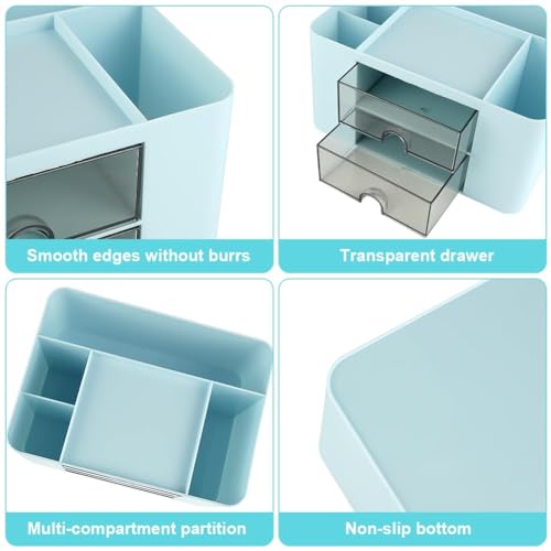 OFFCUP Desk Organiser with Drawer, Plastic Table Organiser - Image 3