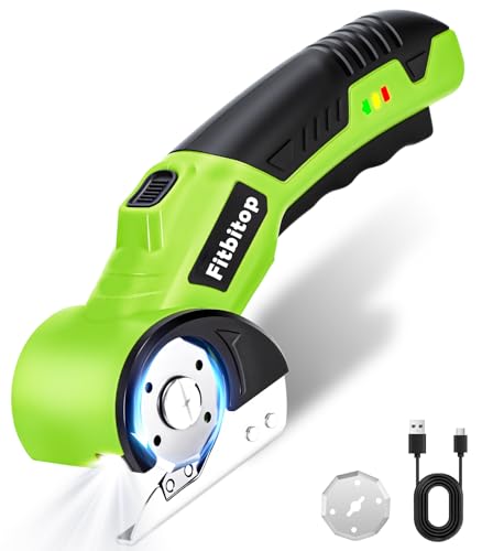 Kartonschneider Elektrische Schere Kabelloser Rollschneider Akku-Universalschneider Rotationsschneider - Selbstschärfende Klinge - Schneidet Leder, PVC, Teppiche, Karton