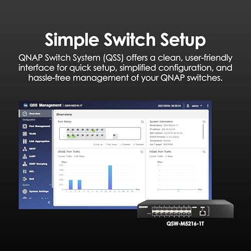 Image of QNAP QSW-M5216-1T-US 16-Port 25GbE Managed Network Switch