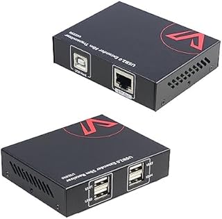 AV Access High Speed 4-portowy przedłużacz USB przez Cat5e/6 do 480 Mb/s, 4 × USB 2.0 Obsługuje 2 kamery internetowe USB synchronicznie i wszystkie systemy operacyjne, konstrukcja Plug and Play